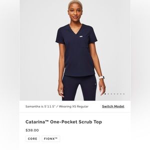 Figs Navy Blue Catarina One-Pocket Scrub Size XXS